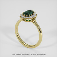 1.25 Ct. Bluish Green Sapphire Ring, 14K Yellow Gold 2