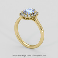 1.31 Ct. Blue Sapphire Ring, 14K Yellow Gold 2
