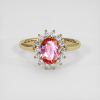 1.29 Ct. Padparadscha Sapphire Ring, 14K Yellow Gold 1