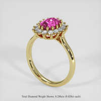 1.28 Ct. Pink Sapphire Ring, 14K Yellow Gold 2