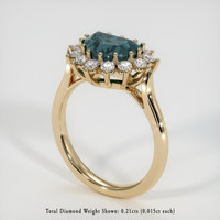 2.59 Ct. Bluish Green Sapphire Ring, 14K Yellow Gold 2
