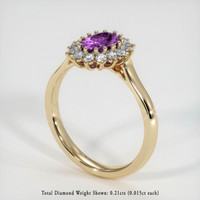 0.78 Ct. Pinkish Purple Sapphire Ring, 14K Yellow Gold 2