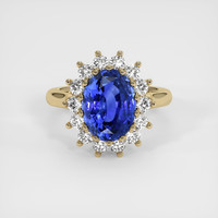 5.85 Ct. Blue Sapphire Ring, 18K Yellow Gold 1
