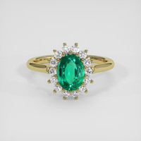 1.13 Ct. Emerald Ring, 18K Yellow Gold 1