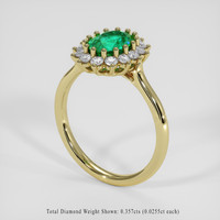 1.13 Ct. Emerald Ring, 18K Yellow Gold 2