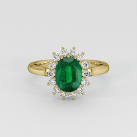1.89 Ct. Emerald Ring, 18K Yellow Gold 1