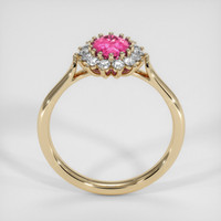 0.80 Ct. Reddish Pink Sapphire Ring, 18K Yellow Gold 3