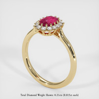 1.02 Ct. Pinkish Red Ruby Ring, 18K Yellow Gold 2
