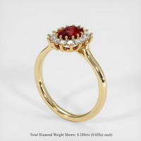 1.07 Ct. Ruby Ring, 18K Yellow Gold 2