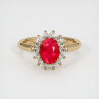 1.17 Ct. Ruby Ring, 18K Yellow Gold 1
