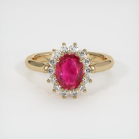 1.31 Ct. Ruby Ring, 18K Yellow Gold 1