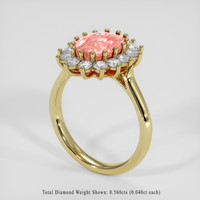 3.34 Ct. Padparadscha Sapphire Ring, 18K Yellow Gold 2