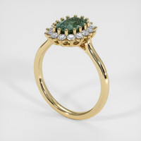 1.78 Ct. Bluish Green Sapphire Ring, 18K Yellow Gold 2