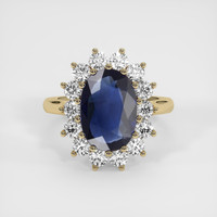 4.02 Ct. Blue Sapphire Ring, 18K Yellow Gold 1