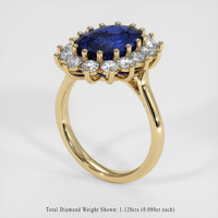 4.02 Ct. Blue Sapphire Ring, 18K Yellow Gold 2