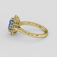 2.20 Ct. Blue Sapphire Ring, 18K Yellow Gold 4