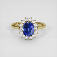 2.10 Ct. Blue Sapphire Ring, 18K Yellow Gold 1