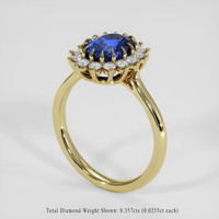 2.10 Ct. Blue Sapphire Ring, 18K Yellow Gold 2