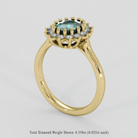1.63 Ct. Bluish Green Sapphire Ring, 18K Yellow Gold 2