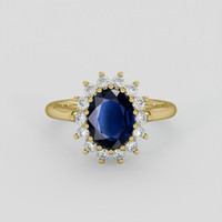 2.00 Ct. Blue Sapphire Ring, 18K Yellow Gold 1