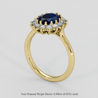 2.00 Ct. Blue Sapphire Ring, 18K Yellow Gold 2