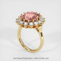 9.97 Ct. Padparadscha Sapphire Ring, 18K Yellow Gold 2