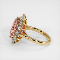 9.97 Ct. Padparadscha Sapphire Ring, 18K Yellow Gold 4