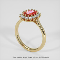 1.29 Ct. Padparadscha Sapphire Ring, 18K Yellow Gold 2