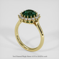 2.76 Ct. Bluish Green Sapphire Ring, 18K Yellow Gold 2
