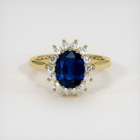 3.83 Ct. Sapphire Ring, 18K Yellow Gold 1