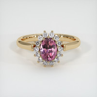 0.87 Ct. Pinkish Purple Sapphire Ring, 18K Yellow Gold 1