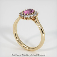 0.87 Ct. Pinkish Purple Sapphire Ring, 18K Yellow Gold 2