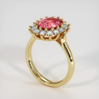 2.39 Ct. Reddish Pink Sapphire Ring, 18K Yellow Gold 2
