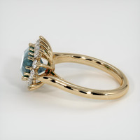 2.59 Ct. Bluish Green Sapphire Ring, 18K Yellow Gold 4