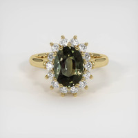 3.09 Ct. Color Change Sapphire Ring, 18K Yellow Gold 1