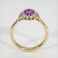 0.78 Ct. Pinkish Purple Sapphire Ring, 18K Yellow Gold 3