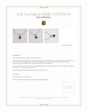 Ruby Pendant 0.85 Ct., Platinum 950 Appraisal
