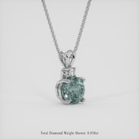 1.53 Ct. Bluish Green Sapphire Pendant, Platinum 950 2