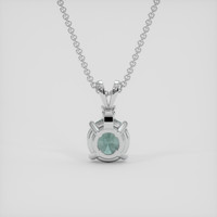 1.53 Ct. Bluish Green Sapphire Pendant, Platinum 950 4