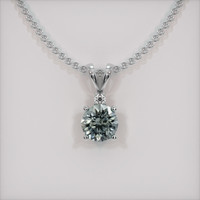 0.82 Ct. Bluish Green Sapphire Pendant, Platinum 950 1