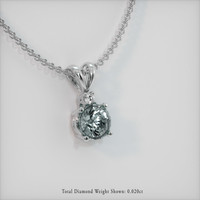 0.82 Ct. Bluish Green Sapphire Pendant, Platinum 950 2
