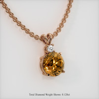 6.85 Ct. Gemstone Pendant, 14K Rose Gold 2