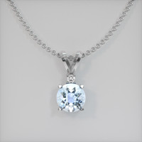 0.77 Ct. Gemstone Pendant, 14K White Gold 1