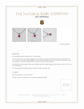 Ruby Pendant 2.08 Ct., 14K White Gold Appraisal