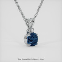1.30 Ct. Blue Sapphire Pendant, 14K White Gold 2