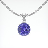 6.90 Ct. Violet Sapphire Pendant, 14K White Gold 1