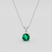 1.18 Ct. Emerald Pendant, 18K White Gold 1