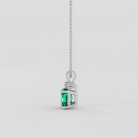 1.18 Ct. Emerald Pendant, 18K White Gold 3