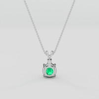 1.18 Ct. Emerald Pendant, 18K White Gold 4