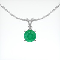 0.97 Ct. Emerald Pendant, 18K White Gold 1
